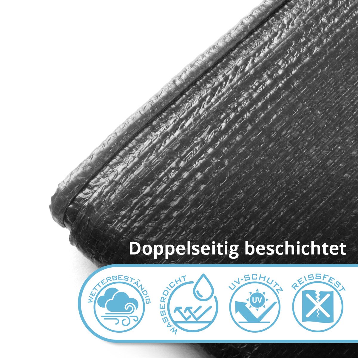 STAHLWERK Abdeckplane mit Ösen 3 x 4 m 260 g/m² wasserdichte Schutzplane | Gewebeplane | Gartenplane | Bootsplane | Holzplane | PE Plane