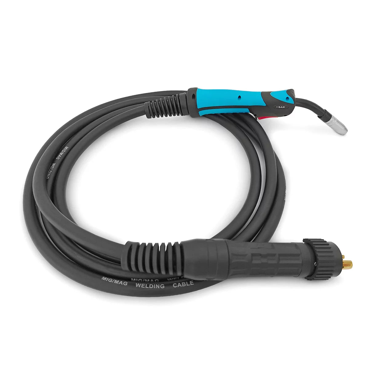 Torche de soudage STAHLWERK AK15 avec paquet de tuyaux de 3 mètres | Accessoires de soudage professionnels pour postes de soudage à gaz inerte MIG/MAG avec connexion centrale Euro | Pistolet de soudage MIG/MAG refroidi par air 180 ampères