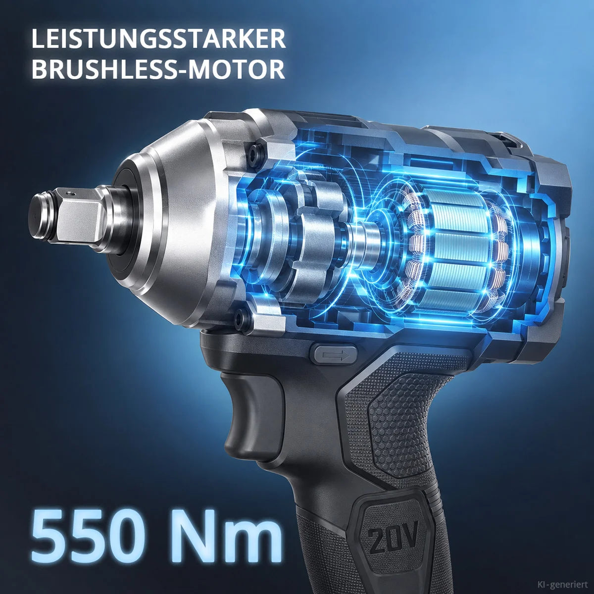 STAHLWERK Akku-Drehschlagschrauber OTTO | 20 Volt-System | 550 Nm Drehmoment | 1/2 Zoll-Werkzeugaufnahme | Akku-Schlagschrauber für Werkstatt, Montage und Kfz | Brushless