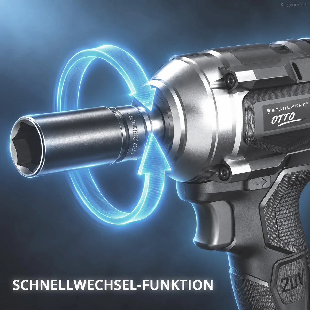 STAHLWERK Akku-Drehschlagschrauber OTTO | 20 Volt-System | 550 Nm Drehmoment | 1/2 Zoll-Werkzeugaufnahme | Akku-Schlagschrauber für Werkstatt, Montage und Kfz | Brushless