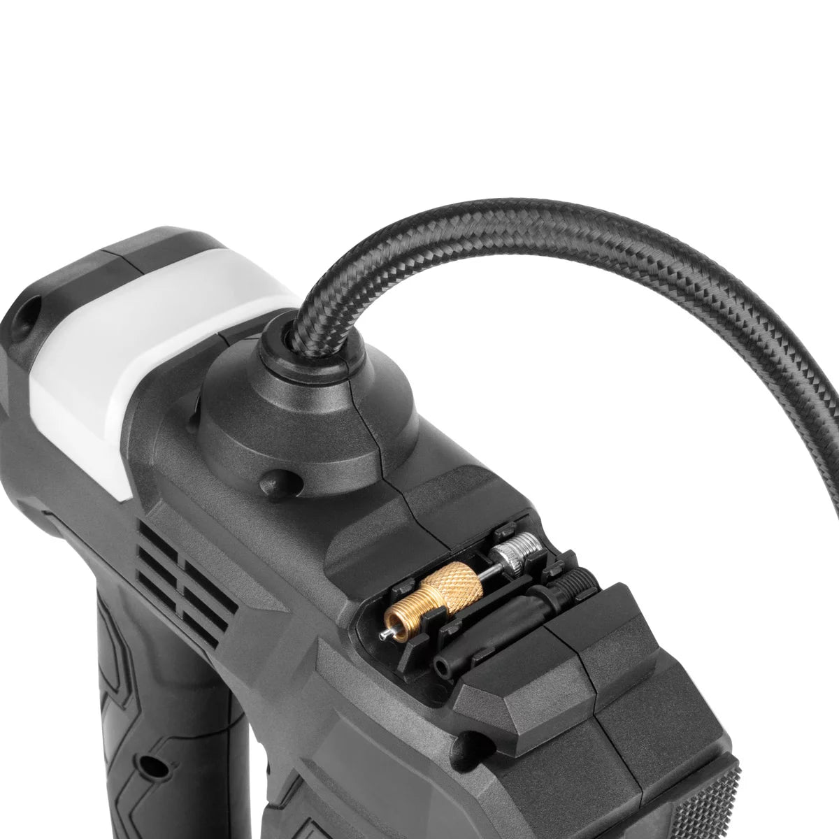 Compresseur d'air sans fil STAHLWERK ADK-20 ST | 72 watts de puissance et batterie 2 Ah | Mini compresseur pour gonfler pneus, ballons | Pompe à air électrique avec affichage numérique et éclairage | Compresseur d'air