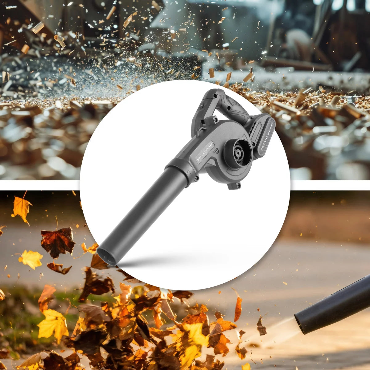 Mini soplador de batería STAHLWERK MAG-20 ST | Soplador de hojas inalámbrico de 20 voltios con 2Ah | Soplador universal portátil para limpieza de jardines y calles | Aspirador de hojas sin escobillas Soplador compacto 98 m/s | 0 - 18.000 rpm