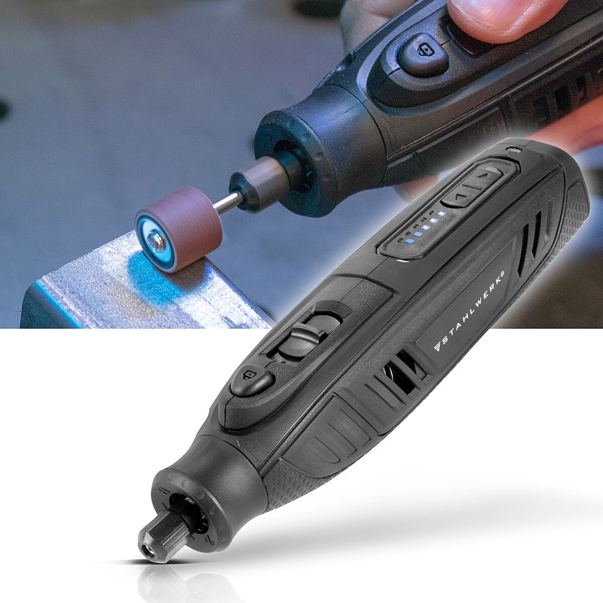 Batería SteelWorks Grinder multipropósito AMF-80 ST 5,000-25,000 RPM 2,000 MAH Herramienta multifuncional / herramienta de giro / dispositivo de molienda / mini comida con accesorios de 53 partes y cable de carga USB