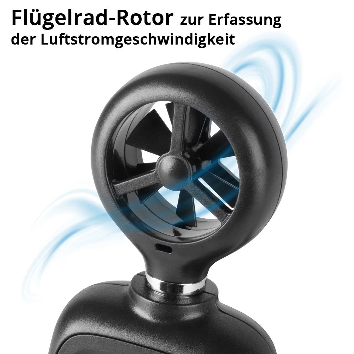 Anémomètre STAHLWERK | Compteur de vitesse de l'air compact 30 m/s | Appareil de mesure du vent | Débitmètre d'air | Mesure précise des données de vitesse du vent | Jauge numérique de température de l'air avec écran LCD