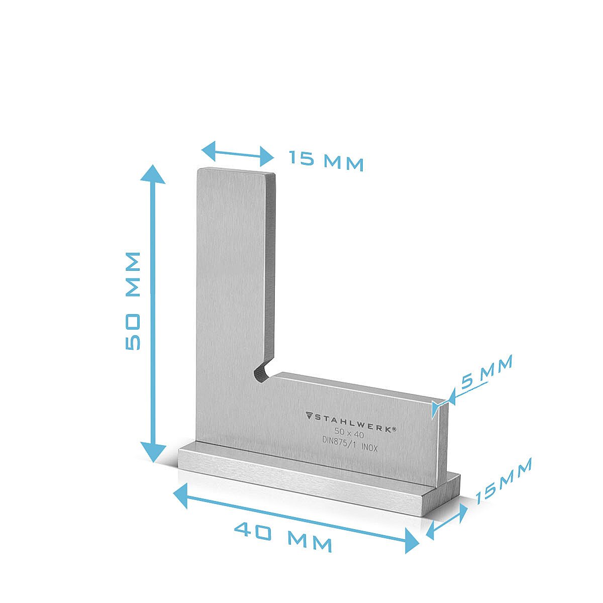 Steelwork Connection angle 90 ° 50 x 40 mm DIN 875/1 locksmith / angle stop / precision angle made of stainless steel