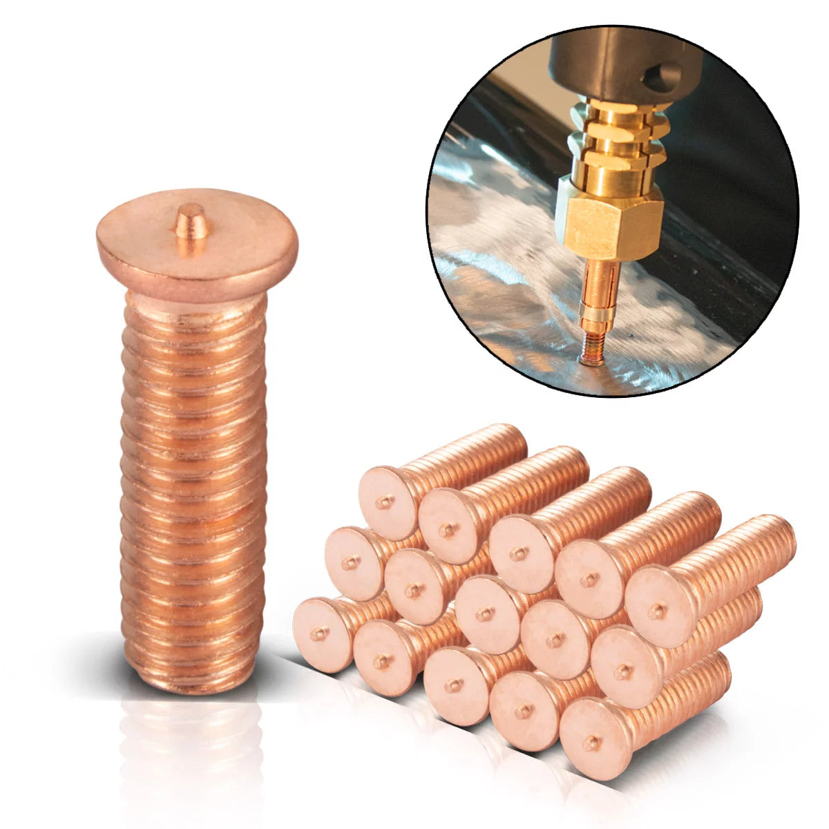 STAHLWERK 2 x Schweissbolzen M5 Gewinde 100er Set, Smart Repair Zubehör für Ausbeulspotter / Dellenlifter / Punktschweissgerät / Ausbeulwerkzeug zur professionellen Reparatur von Kfz Karosserien