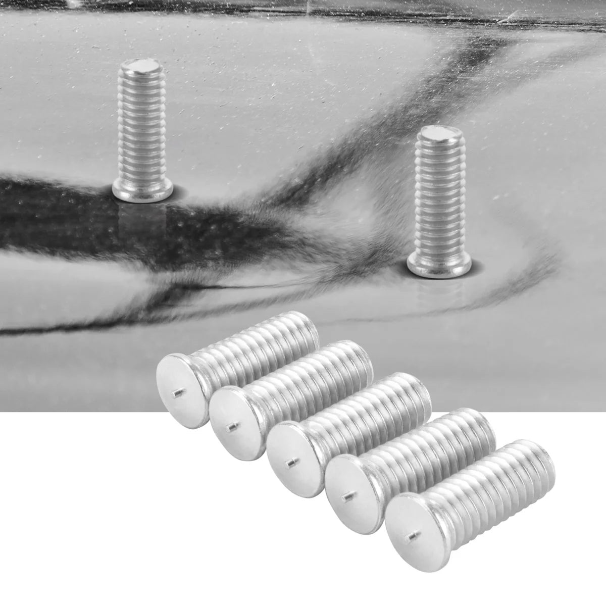 Steelworks 2x Pornos de sudor de aluminio M6 Hilo 100, Accesorios de reparación inteligente para Desip Potters / Dell Lifter / Dot Soldadura / para reparación profesional de cuerpos de automóviles