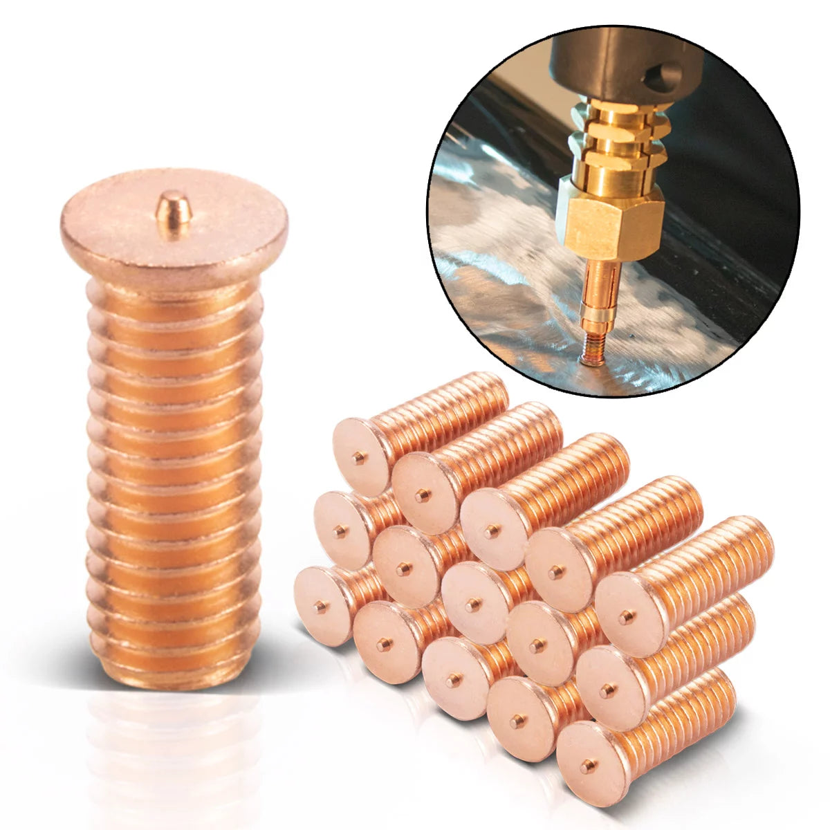 STAHLWERK 2 x Schweissbolzen M6 Gewinde 100er Set, Smart Repair Zubehör für Ausbeulspotter / Dellenlifter / Punktschweissgerät / Ausbeulwerkzeug zur professionellen Reparatur von Kfz Karosserien