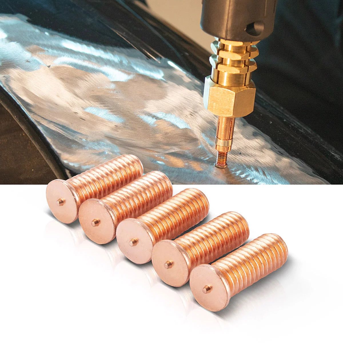 STAHLWERK 2 x Schweissbolzen M6 Gewinde 100er Set, Smart Repair Zubehör für Ausbeulspotter / Dellenlifter / Punktschweissgerät / Ausbeulwerkzeug zur professionellen Reparatur von Kfz Karosserien