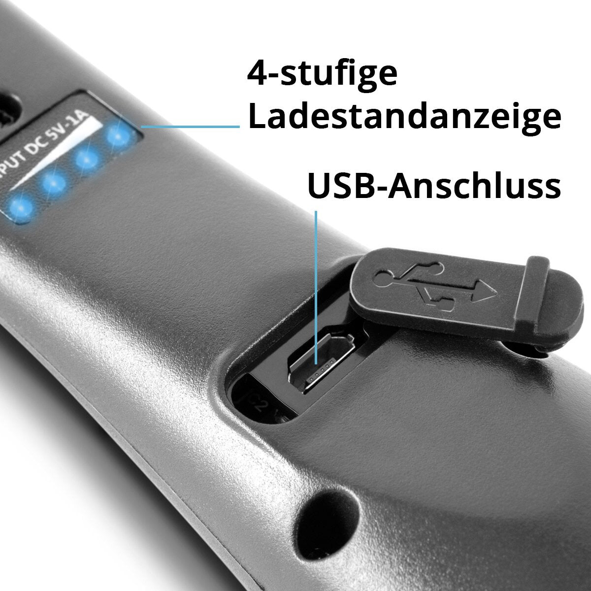 Steelwork LED work lamp AL-300 ST Powerful stable lamp / stable lamp / flashlight with integrated battery, USB connection and swiveling magnetic foot, continuously adjustable