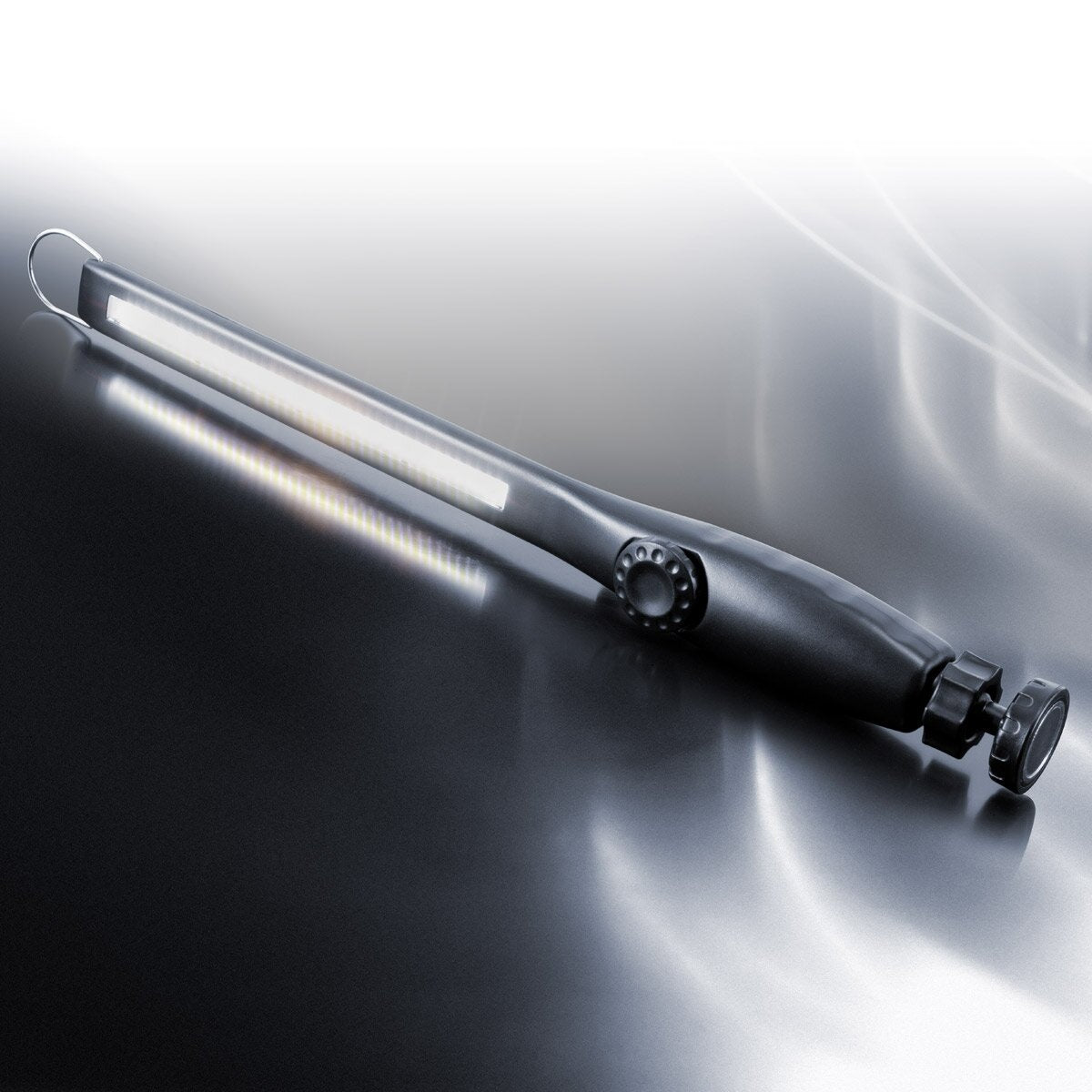 Steelwork LED work lamp AL-300 ST Powerful stable lamp / stable lamp / flashlight with integrated battery, USB connection and swiveling magnetic foot, continuously adjustable