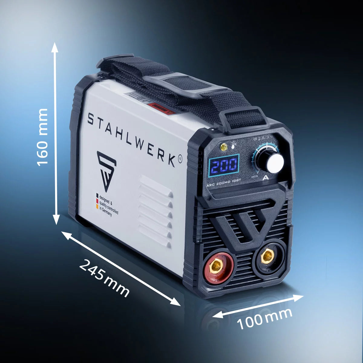 STAHLWERK ARC 200 MD Schweißgerät Vollausstattung - DC MMA | E-Hand| Lift-TIG Inverter mit 200 Ampere, IGBT Technologie und Single-Board, 7 Jahre Hersteller-Garantie