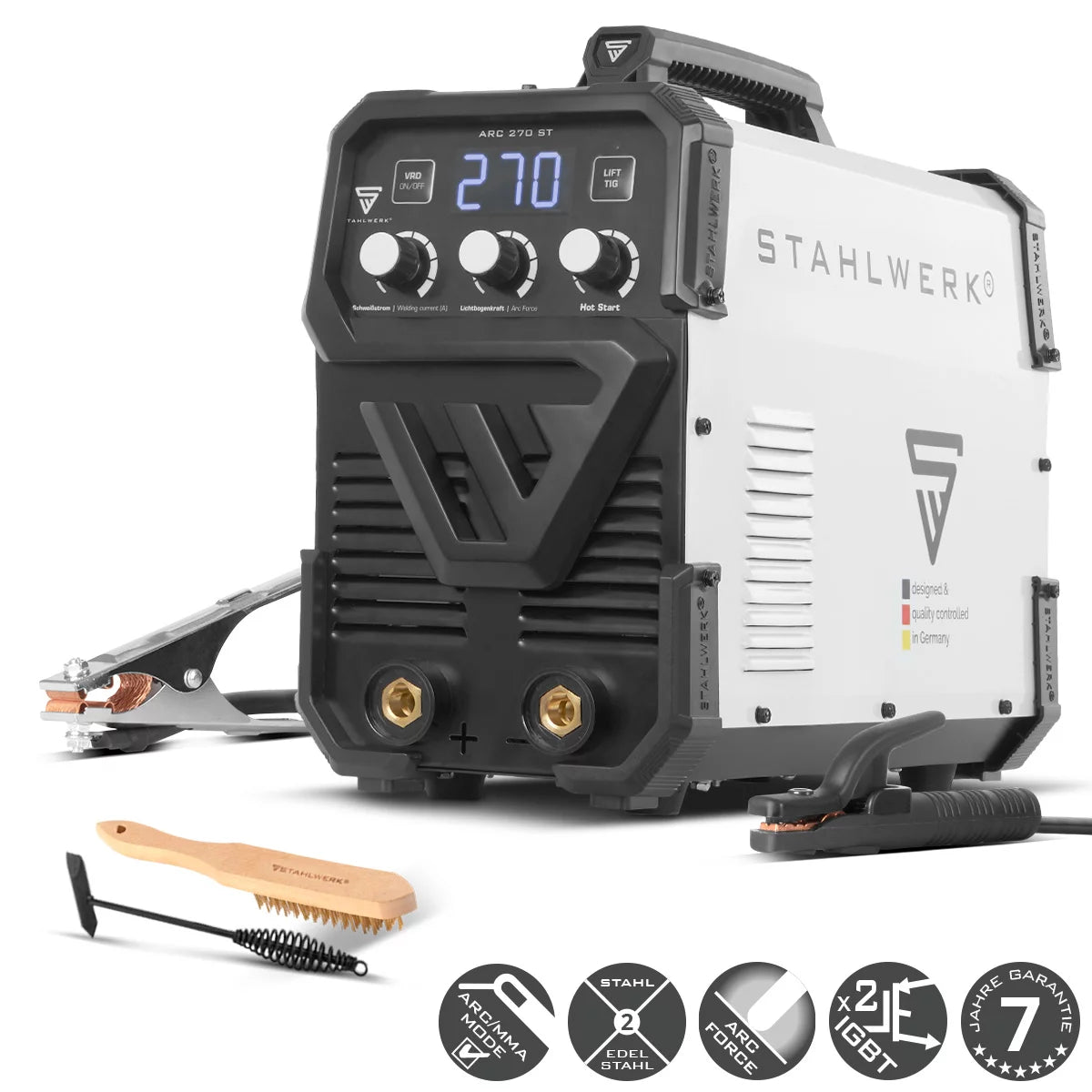 Poste à souder STAHLWERK ARC-270 ST | Poste à souder MMA 270 A | Soudage à l'électrode MMA | Onduleur Lift-TIG 400 V | Protection contre la surchauffe intégrée | Refroidissement intelligent | Contrôle intelligent de la température