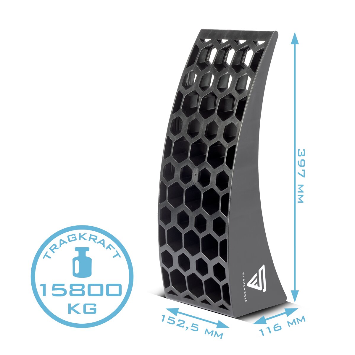 Wedge de retorno de Steelworks GT-17 ST 2 Configuración hasta 15.8 T Axle Loads Sweet Wedge | Paso Wedge | Cuña de compensación | Cuña redonda para autocaravana, campamento móvil, autocaravana, caravana o caravana