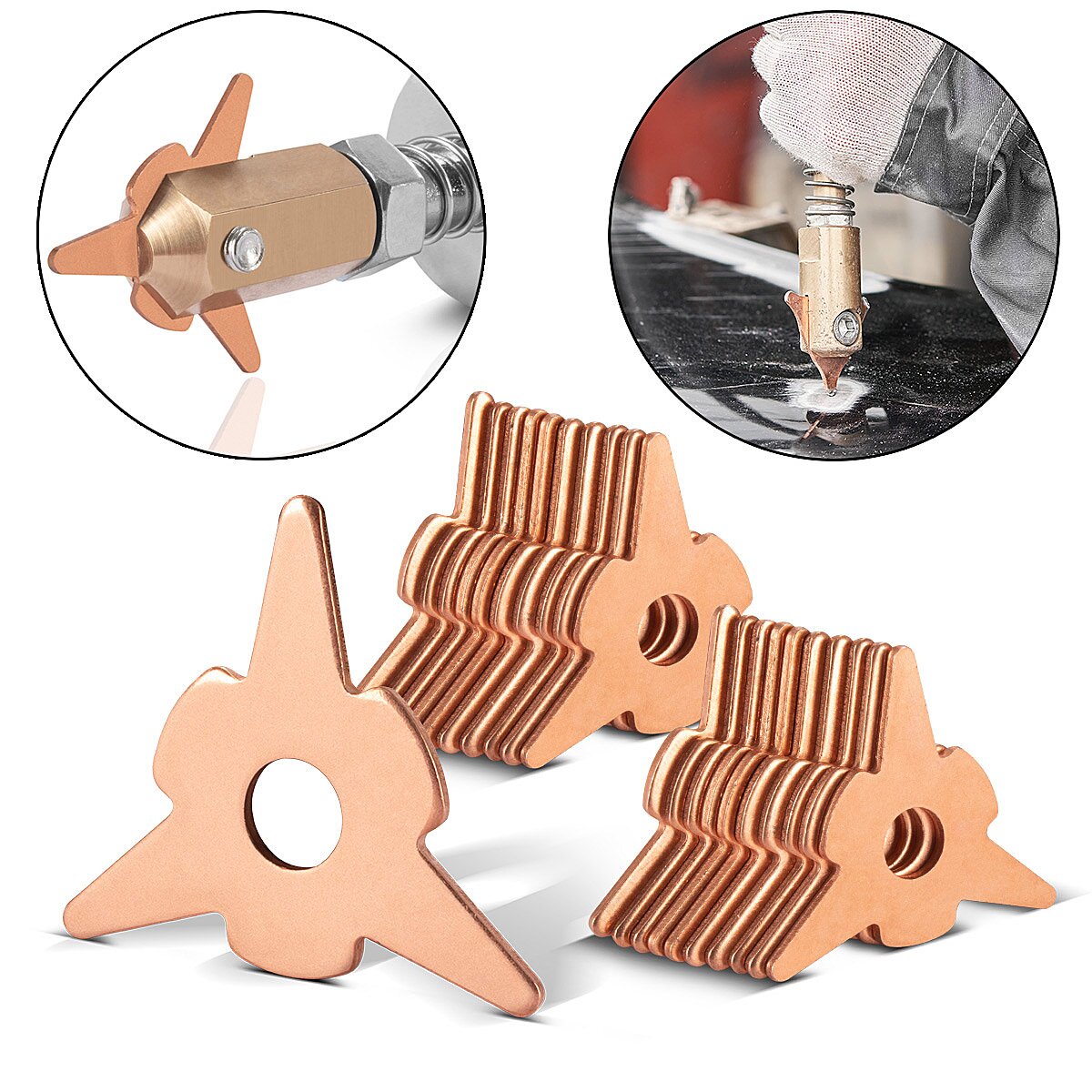 STAHLWERK Ausbeulsterne 20er Set, Smart Repair Zubehör für Ausbeulspotter / Dellenlifter / Punktschweißgerät / Ausbeulwerkzeug zur professionellen Reparatur von Kfz Karosserien