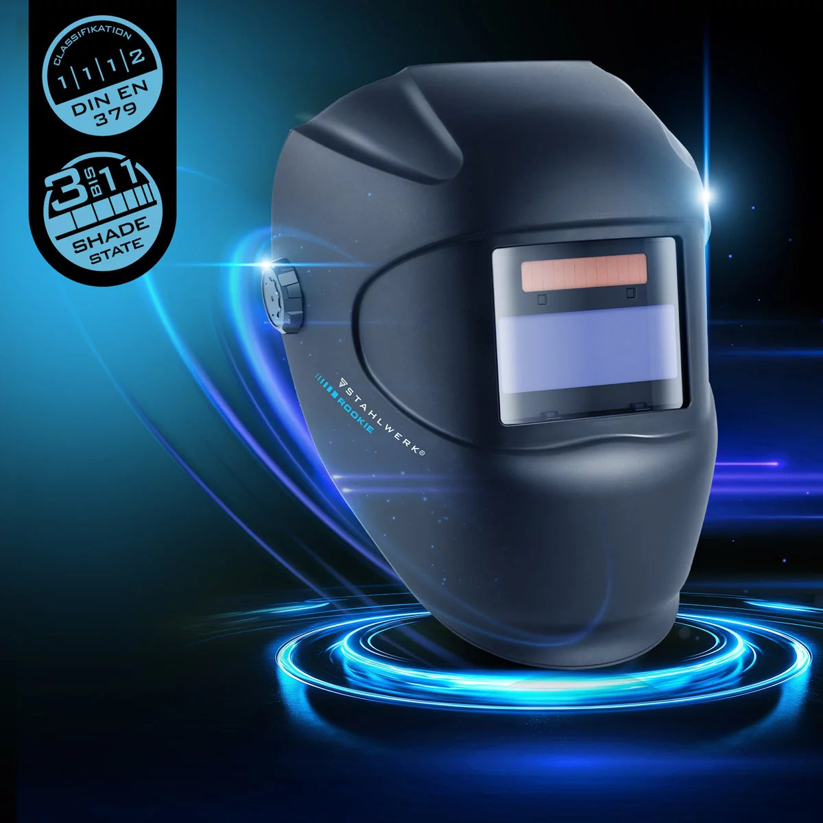 Stahlwerk Automatic welding helmet rookie | Robust welding helmet | Welding sign | Welding mask | Disassement filter for automatic darkening DIN 3 to DIN 11 | Optical class 1/1/1/2