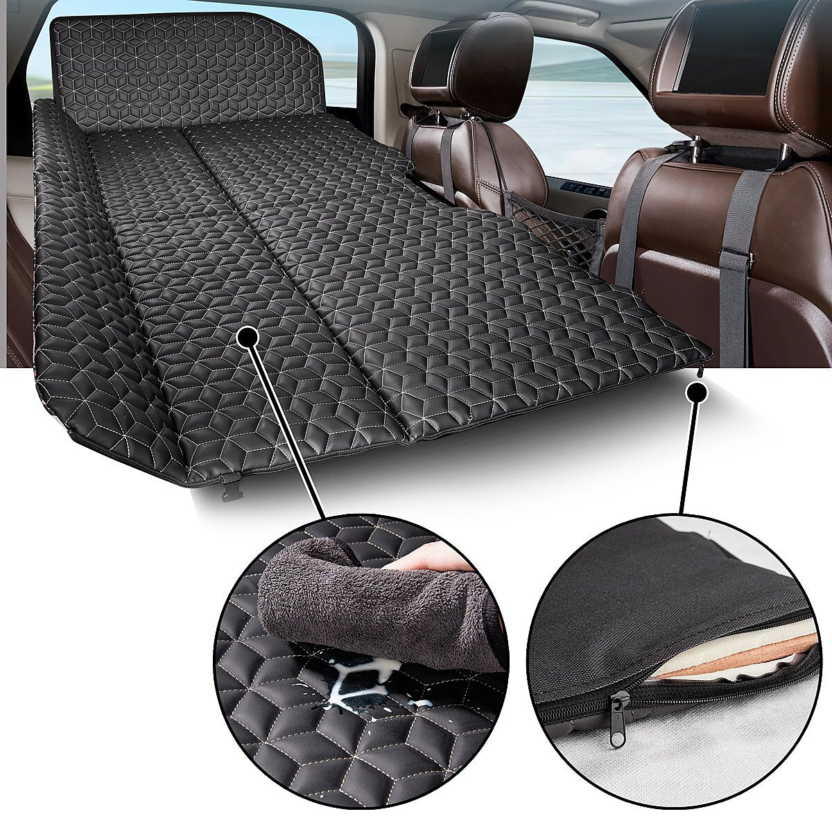 Stahlwerk Automatz CB-132 St Mattress du siège arrière pliable St | Travels | Mattreux du siège arrière | Matelas pliant | Lit de voyage | Voiture de voiture premium pour siège arrière et siège arrière