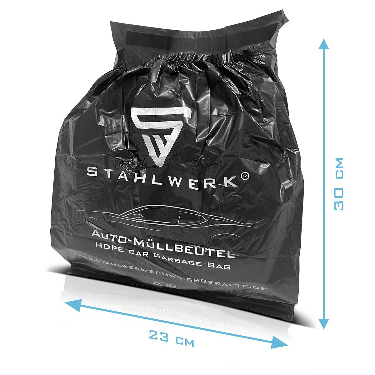 Steelworks Automa Sac à déchets 30 pièces 23 x 30 cm Sac déchets plus forts | Sacs à ordures | Sac à ordures | Sacs à ordures en plastique HDPE résistant aux déchirures