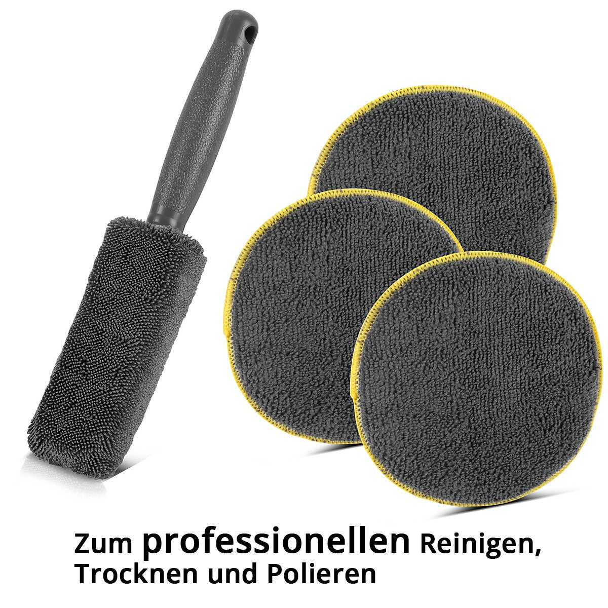 Conjunto de limpieza de autor de Stahlwerk Set de 9 partes. Conjunto de preparación | Conjunto de lavado automático | Detallado Conjunto con tela de microfibra, pincel de borde, guante de lavado, esponja y almohadillas de aplicador