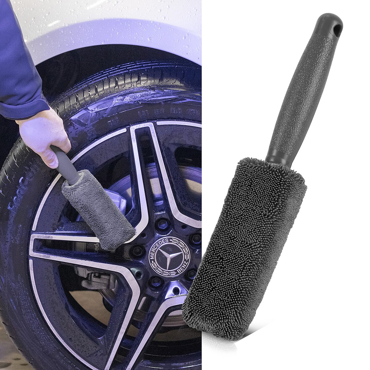 Conjunto de limpieza de autor de Stahlwerk Set de 9 partes. Conjunto de preparación | Conjunto de lavado automático | Detallado Conjunto con tela de microfibra, pincel de borde, guante de lavado, esponja y almohadillas de aplicador