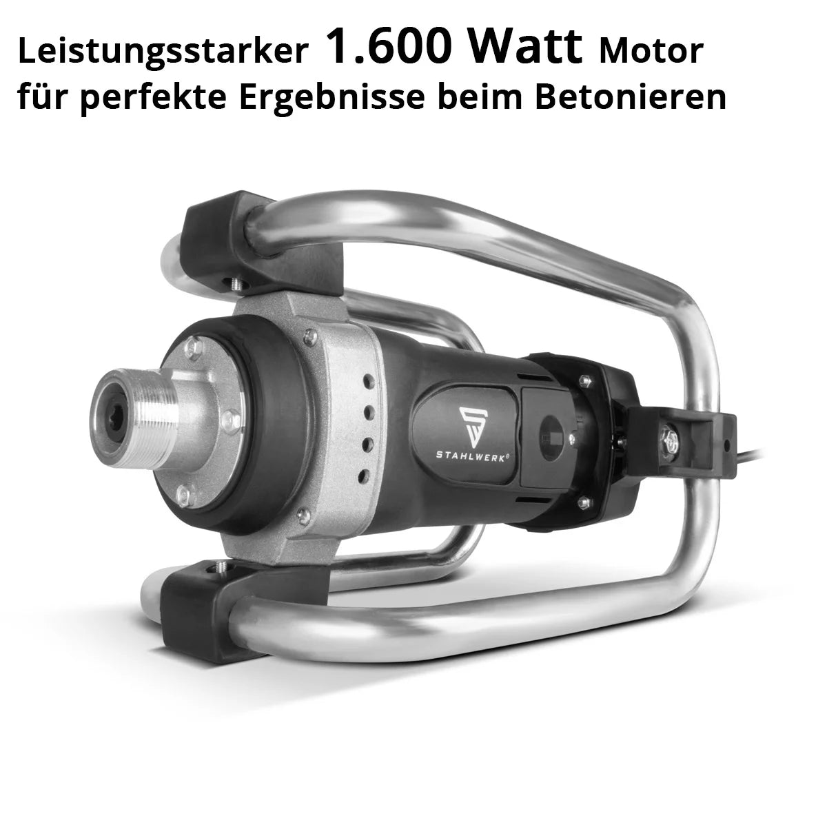STAHLWERK BR-1600 ST concrete compactor | 1,600 watts at 19,000 rpm | Strong concrete vibrator | Bottle vibrator for 35 / 45 mm vibrating bottle | Internal vibrator for walls, ceilings, foundations