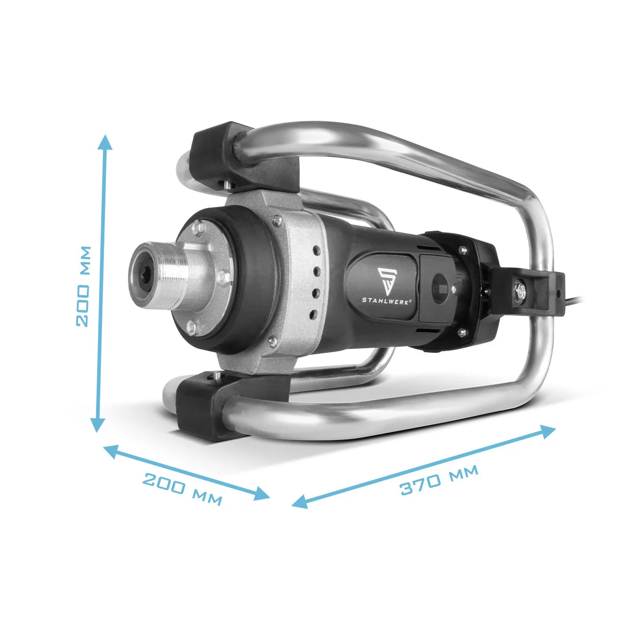 STAHLWERK BR-1600 ST concrete compactor | 1,600 watts at 19,000 rpm | Strong concrete vibrator | Bottle vibrator for 35 / 45 mm vibrating bottle | Internal vibrator for walls, ceilings, foundations