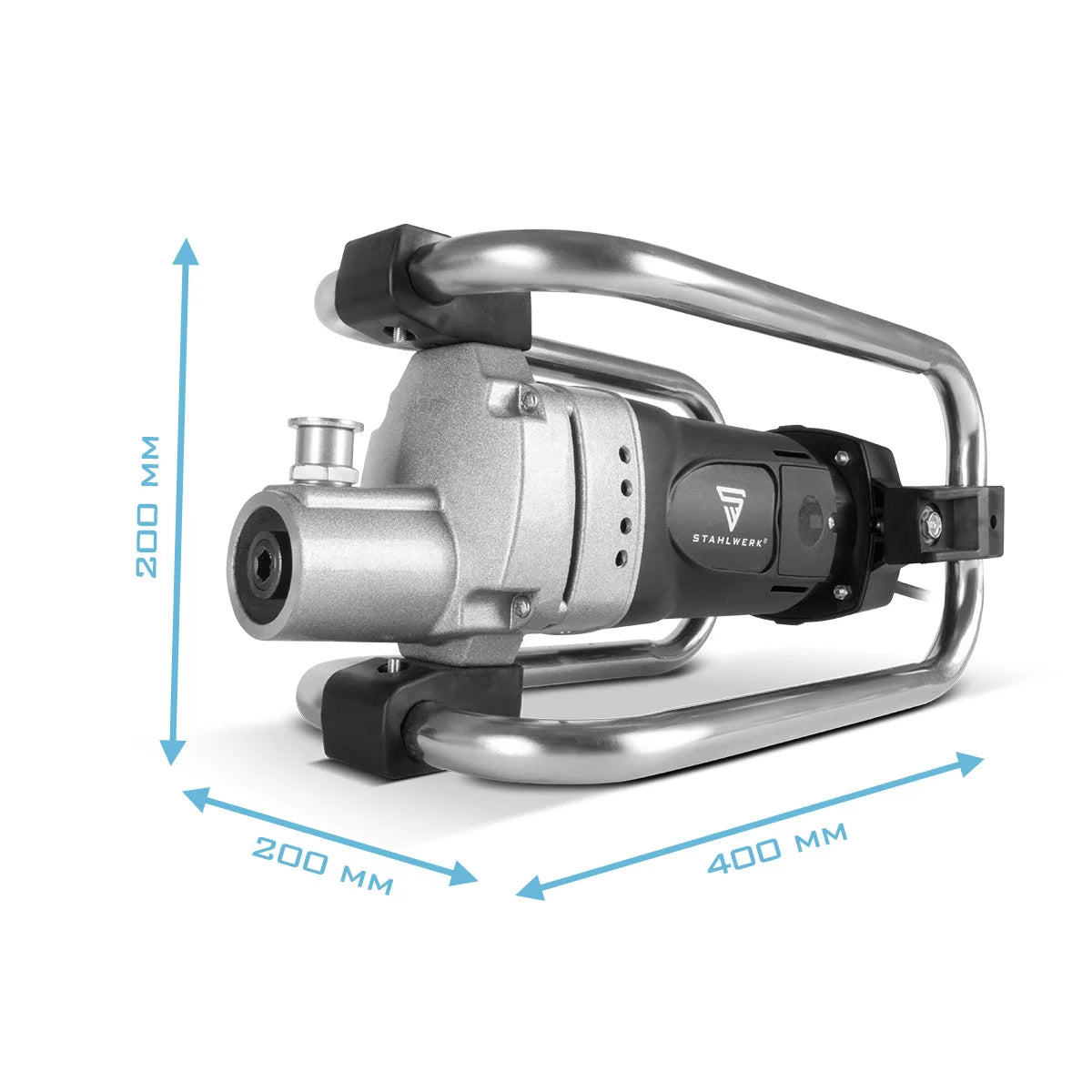 STAHLWERK BR-2300 ST concrete compactor | 2,300 watts with 4,000 rpm | Vibrating bottle Ø 35 mm | 600 cm hose length set | Strong concrete vibrator | Vibrating hose for walls, ceilings, foundations