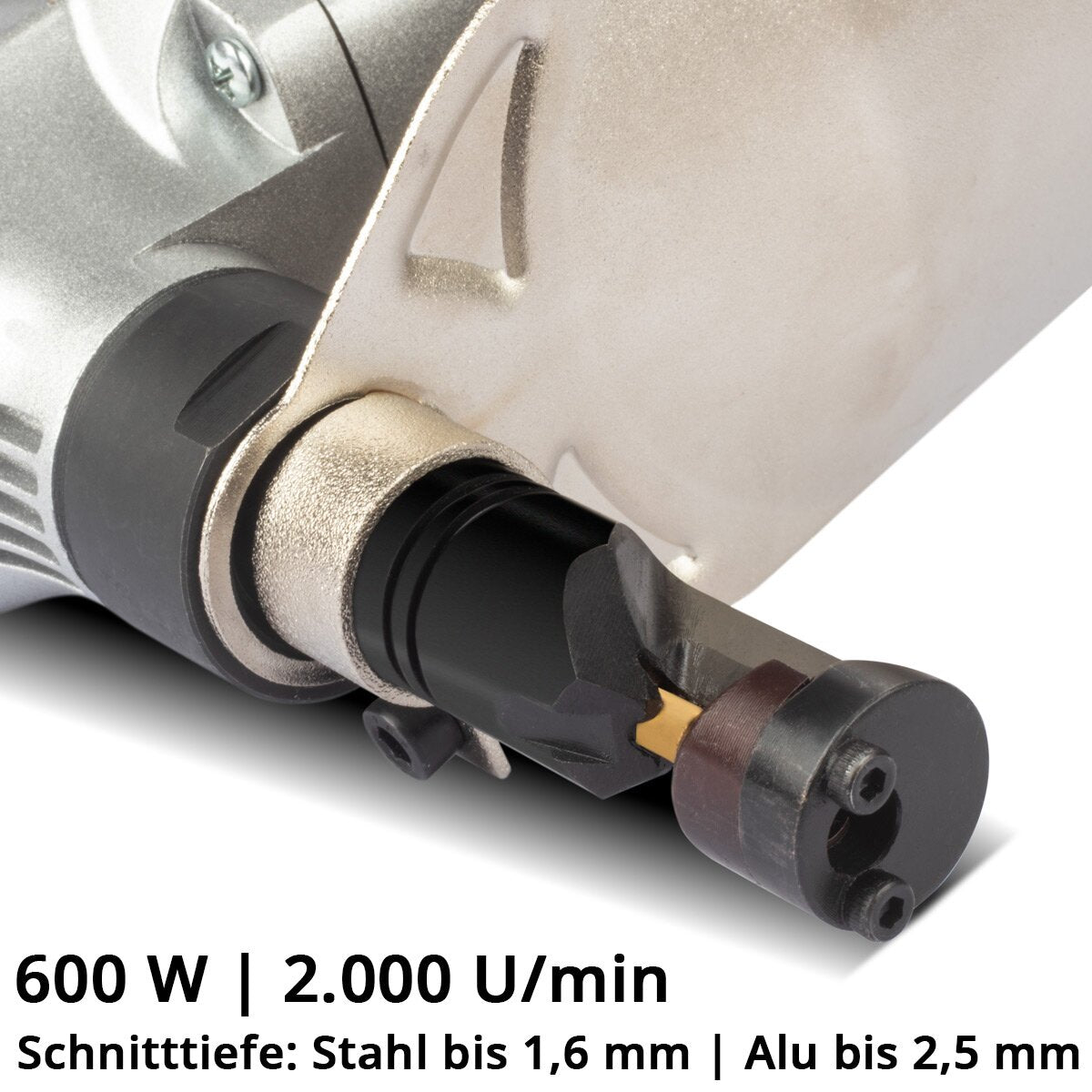 Prime à tôle en acier BK-600 ST avec 600 W et 2 000 tr / min jusqu'à 2,5 mm de profondeur de coupe des ciseaux de tôle électrique | Blechschneider | Nibbler | Knabber | Cisaillements en étain | Primeur en métal | Mât métallique