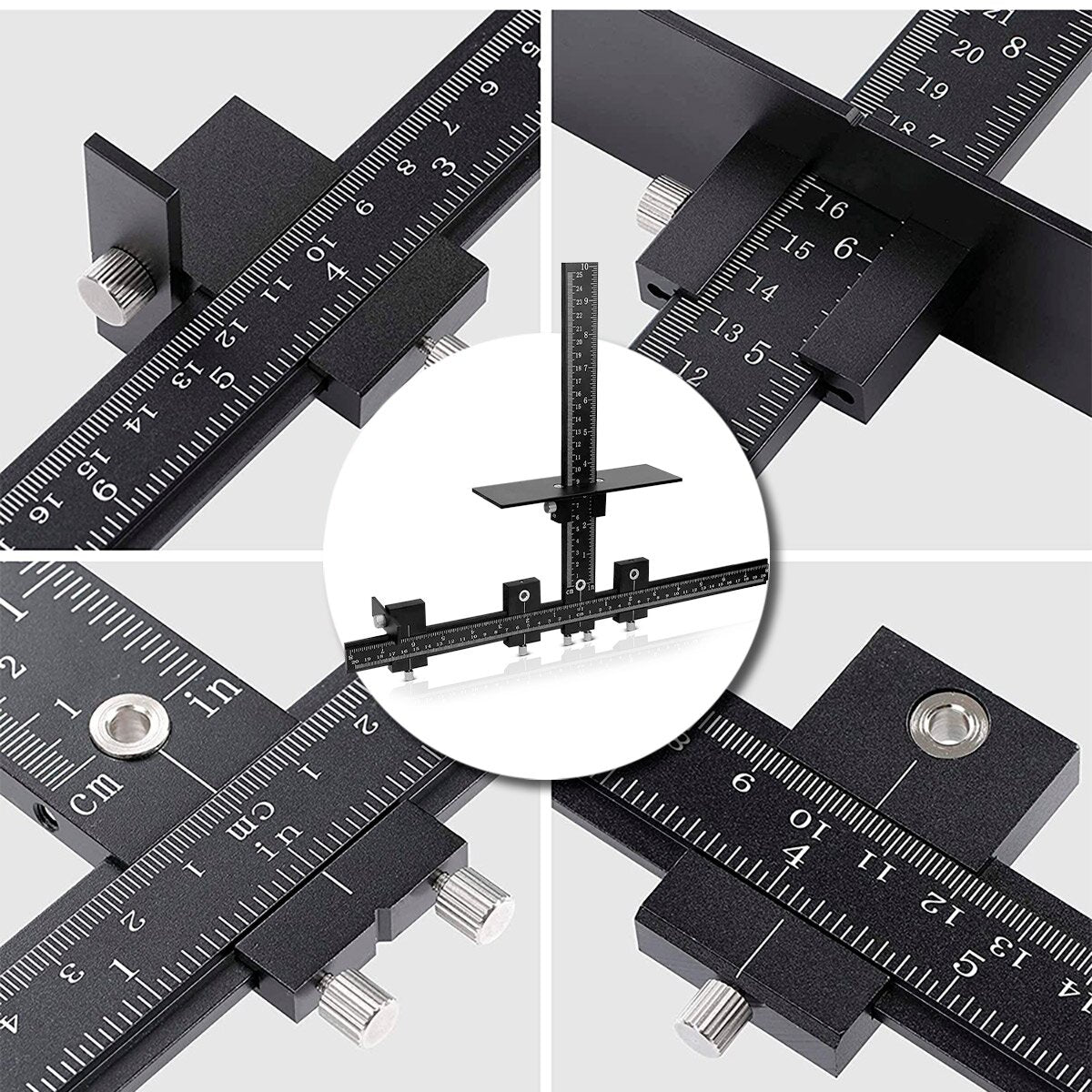 Steelwork drilling device with stop adjustable aluminum drilling template | Drilling | Drilling help | Dübellehre | Drilling apprenticeship for the exact positioning of boreholes