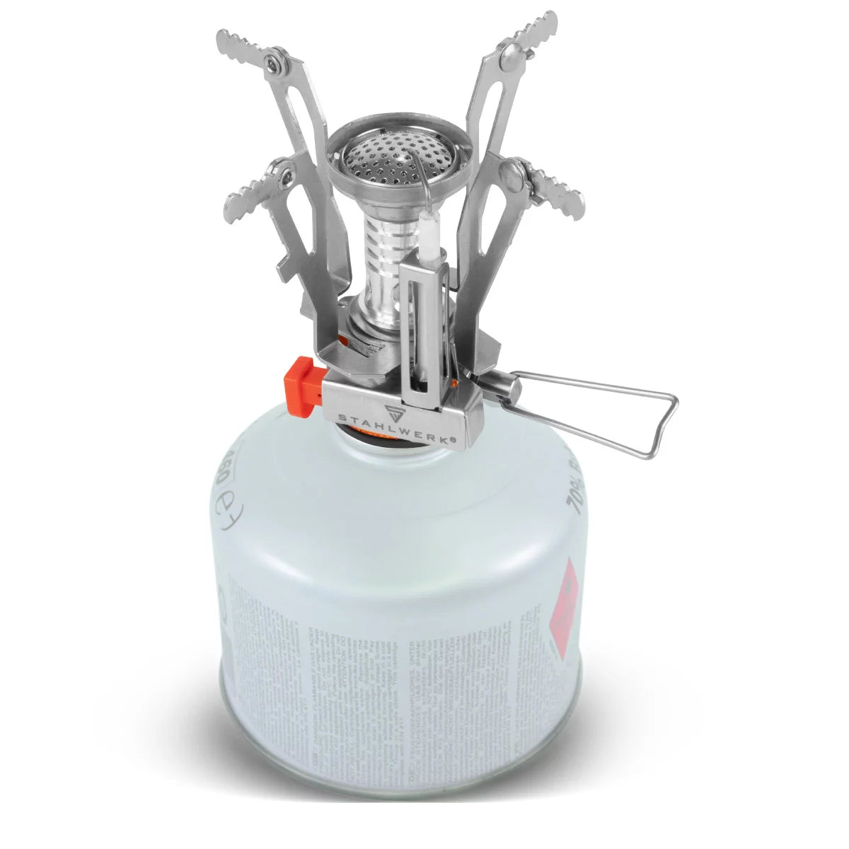 Cocina de cocina Stahlwerk Camping | Arnés de campamento de aluminio conjunto completo con olla, sartén, olla de gas, conchas de plástico y cubiertos | Juego de chef al aire libre de alta calidad