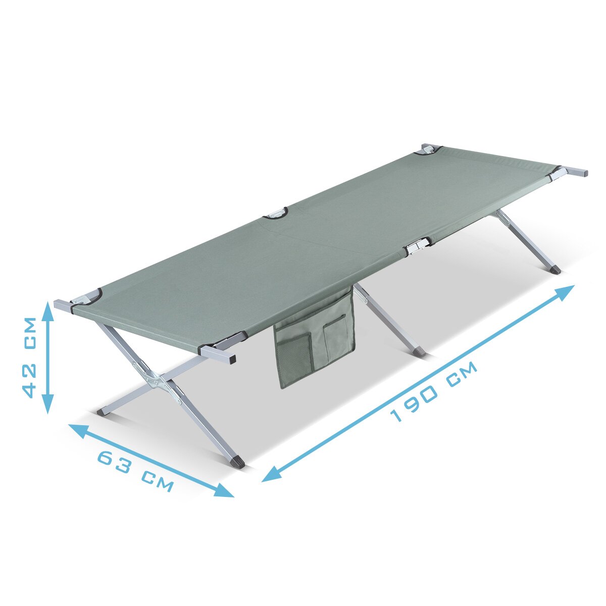 Louant de camping Steelworks CL-190 Lit de terrain pliable avec une capacité de charge de 150 kg 190 x 63 cm lit de camping | Lit pliant | Lit pliant | Pliant allongé | Lit invité | Chauffre pliant avec sac de transport