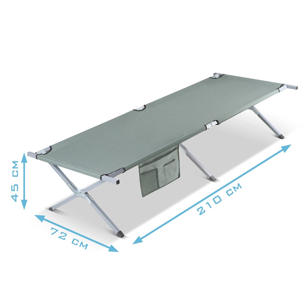 Steelworks Camping Lounger CL-210 ST Lit de terrain pliable xxl avec une capacité de charge de 200 kg 210 x 72 cm lit de camping | Lit pliant | Lit pliant | Pliant allongé | Lit invité | Chauffre pliant avec sac de transport