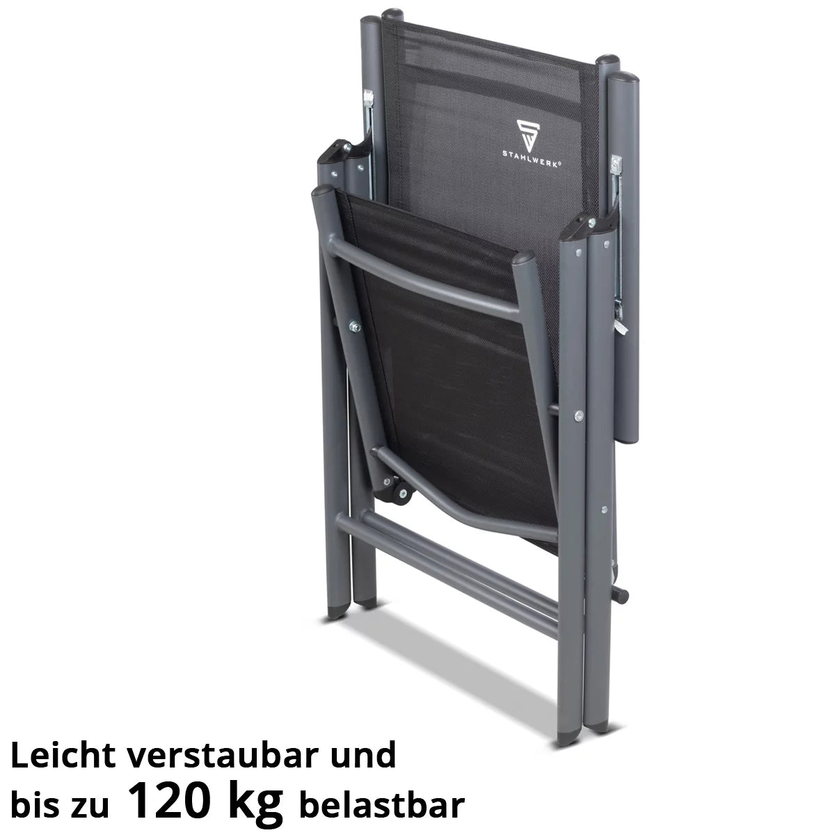 Chaise de camping Stahlwerk CS-103 St 2 Set Garden Chair | Chaise pliante | Fauteuil pliant | Chaise d'aluminium | Hochlehner | Meubles en terrasse | Chaise à pêche à la ligne | Chaise de balcon avec accoudoir et dossier réglable