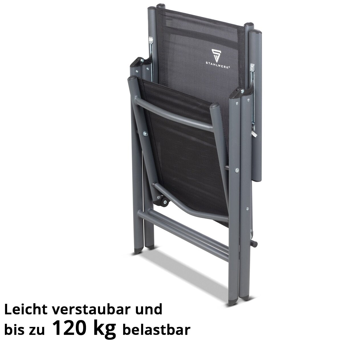 Chaise de camping Steelworks CS-103 St Garden Chaise | Chaise pliante | Fauteuil pliant | Chaise d'aluminium | Hochlehner | Chaise de terrasse | Chaise à pêche à la ligne | Chaise de balcon avec accoudoir et dossier réglable