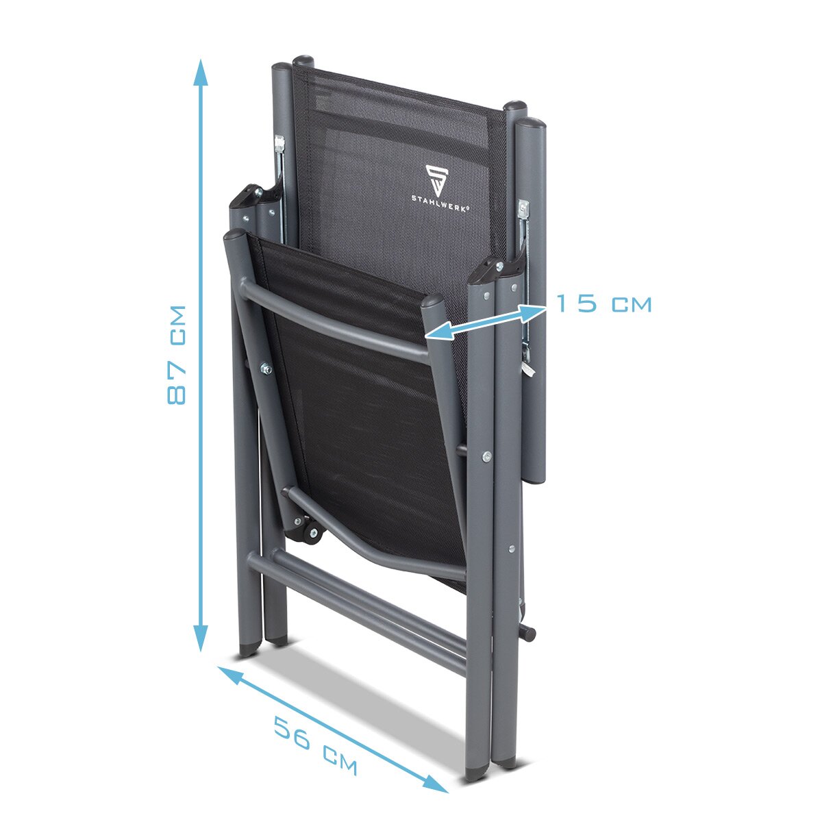 Chaise de camping Steelworks CS-103 St Garden Chaise | Chaise pliante | Fauteuil pliant | Chaise d'aluminium | Hochlehner | Chaise de terrasse | Chaise à pêche à la ligne | Chaise de balcon avec accoudoir et dossier réglable