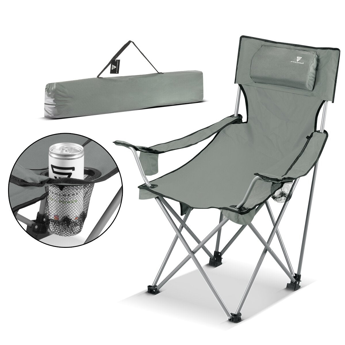 Chaise de camping Steelworks CS-95 St Garden Chaise | Chaise pliante | Fauteuil pliant | Chaise à pêche à la ligne | Chaise pliante | Fauteuil pliant | Fauteuil à pêche