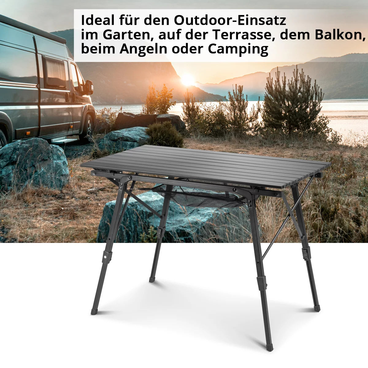 Plai de camping Steelworks CS-103 ST 4 avec table de camping CT-30 ST Table Set | Meubles de camping | Chaise de jardin | Chaise pliante | Fauteuil pliant | Chaise d'aluminium | Hochlehner | Meubles en terrasse