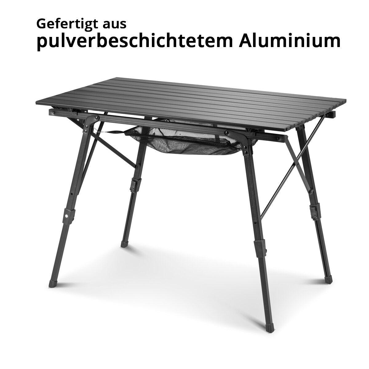 STAHLWERK Campingtisch CT-30 ST Faltbarer und höhenverstellbarer Aluminium-Klapptisch | Gartentisch | Biertisch | Campingmöbel | Falttisch | Balkontisch | Terrassentisch inklusive Transporttasche