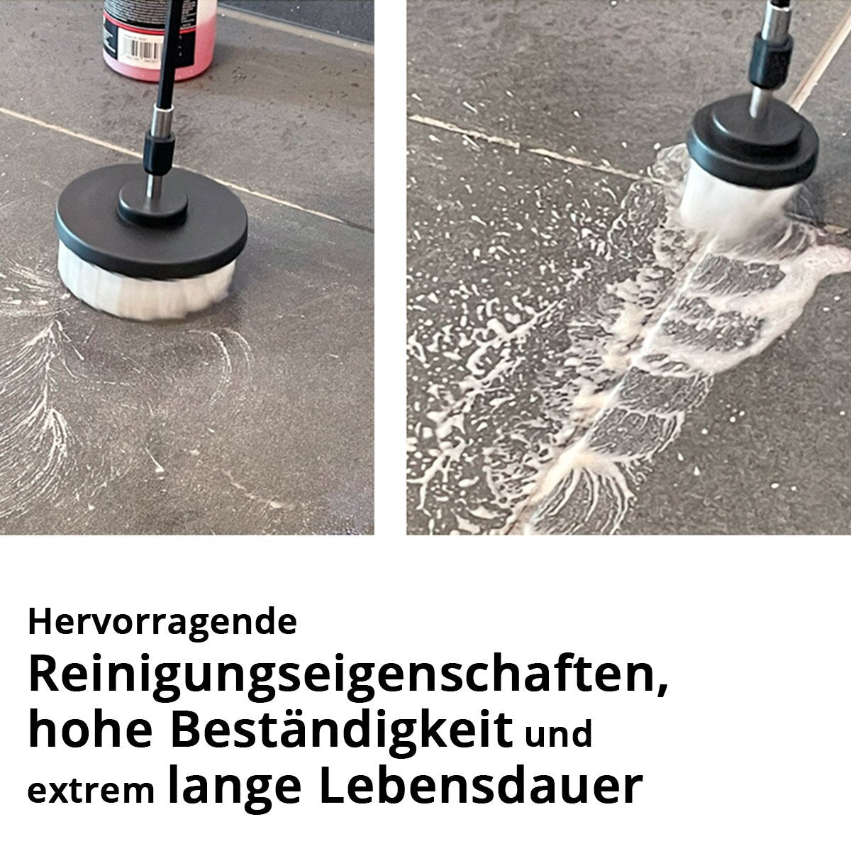 STAHLWERK Bürsten-Aufsatz 4er Set für Akkuschrauber und Bohrmaschinen, Reinigungs-, Polier- und Detailing-Bürsten mit Standard-Bit-Aufnahme inklusive Verlängerungs-Adapter