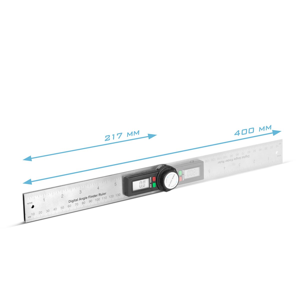 STAHLWERK digital protractor DWM-200 ST with 180 mm measuring range 360° precision angle measuring device | Gauge | Stainless steel angle ruler