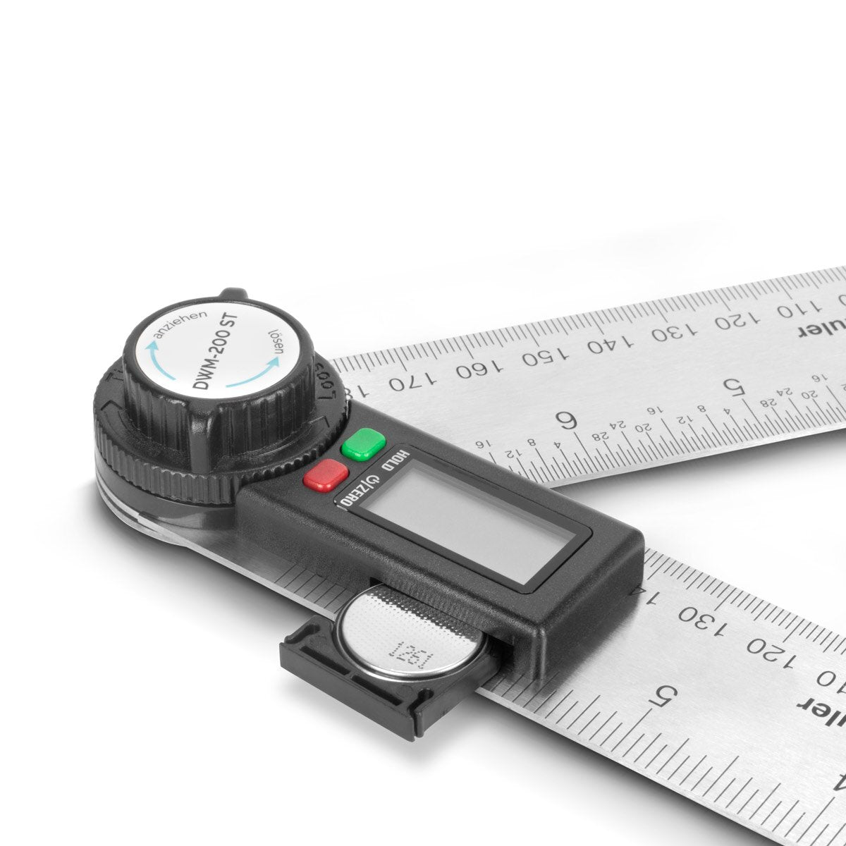 STAHLWERK digital protractor DWM-200 ST with 180 mm measuring range 360° precision angle measuring device | Gauge | Stainless steel angle ruler