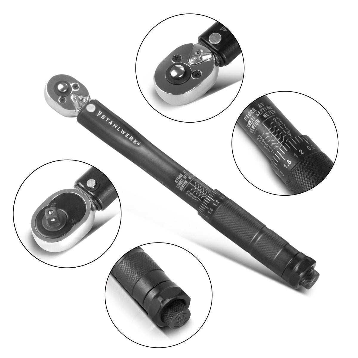Steelwork torque wrench TW-25 ST 5-25 NM 1/4 “Customs Swift ratchet | Ratchet keys | Ratchet | Ratchet with micrometer scale