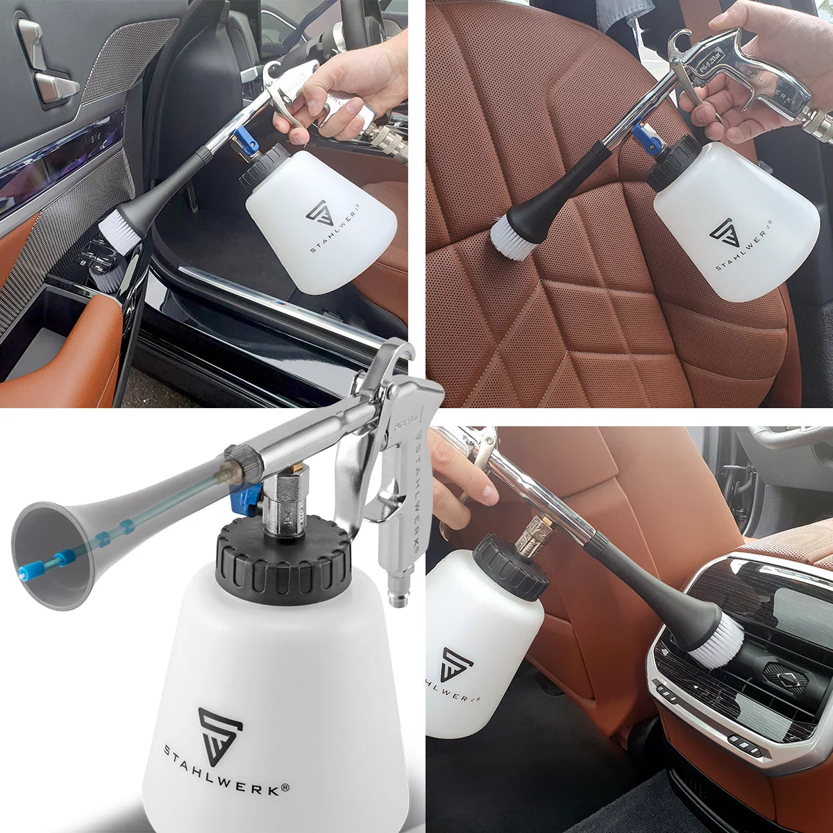 Steelworks Pun di pulizia dell'aria compressa RP-90 ST con set di accessori | Cleaner d'aria compresso con effetto tornado | Cleaner interiore | Lavare la pistola | Pistola a patta motore per pulire le superfici sporche