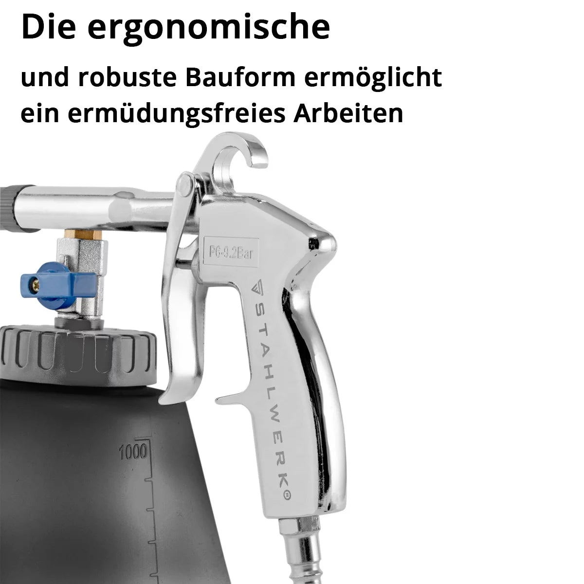 Steelworks Pun di pulizia dell'aria compressa RP-90 ST con set di accessori | Cleaner d'aria compresso con effetto tornado | Cleaner interiore | Lavare la pistola | Pistola a patta motore per pulire le superfici sporche
