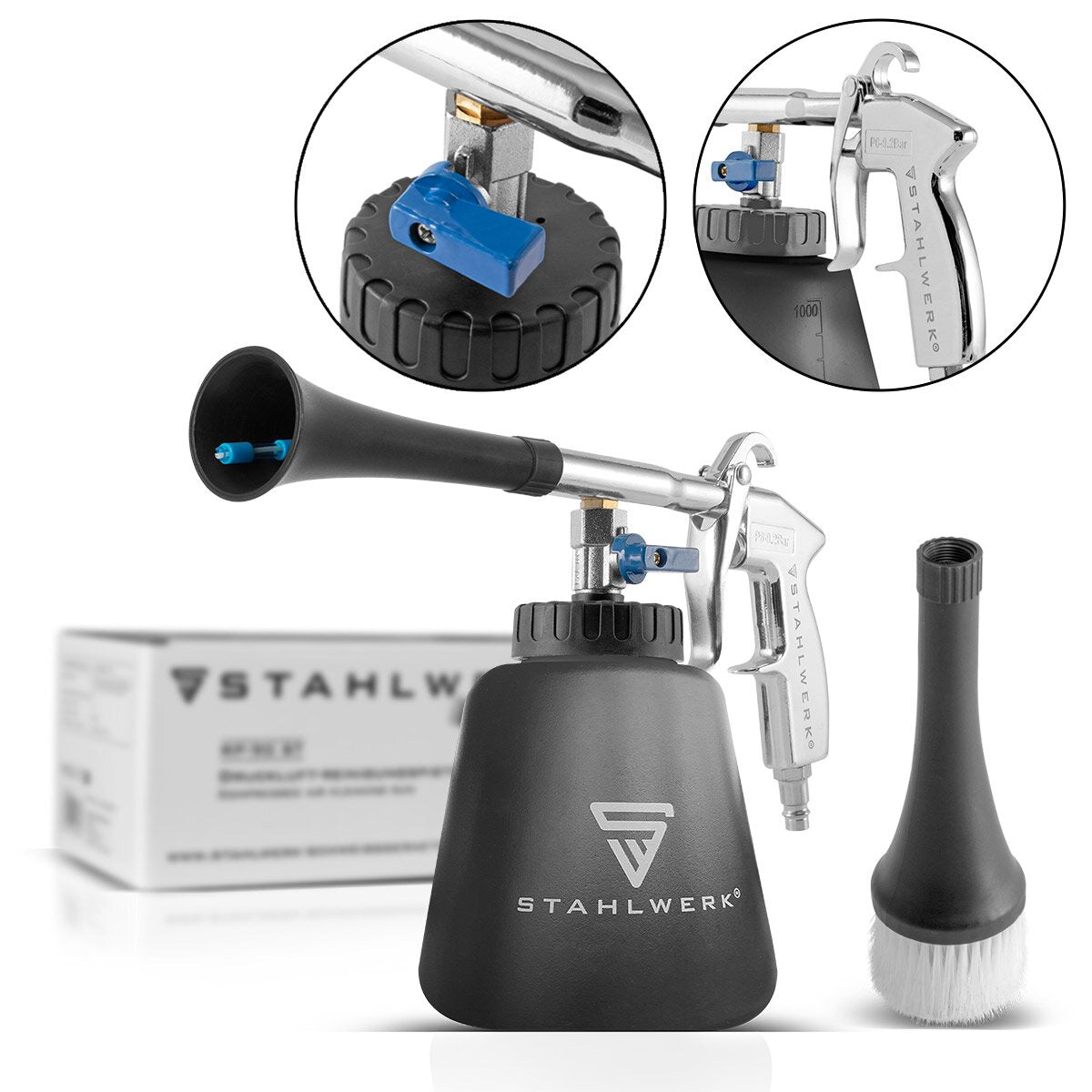 Steelworks compressed air cleaning gun RP-90 ST with tornado effect compressed air cleaner | Inner cleaner | Washing pistol | Motor flap pistol for effective cleaning of dirt surfaces