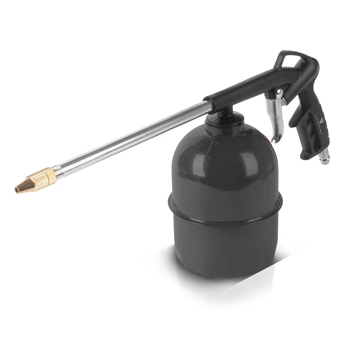 Steelwork compressed air set 5-part | Compressed air tool including painting gun, flap gun, cleaning gun with container, tire filler with pressure knife and 5 meters of spiral hose for the connection