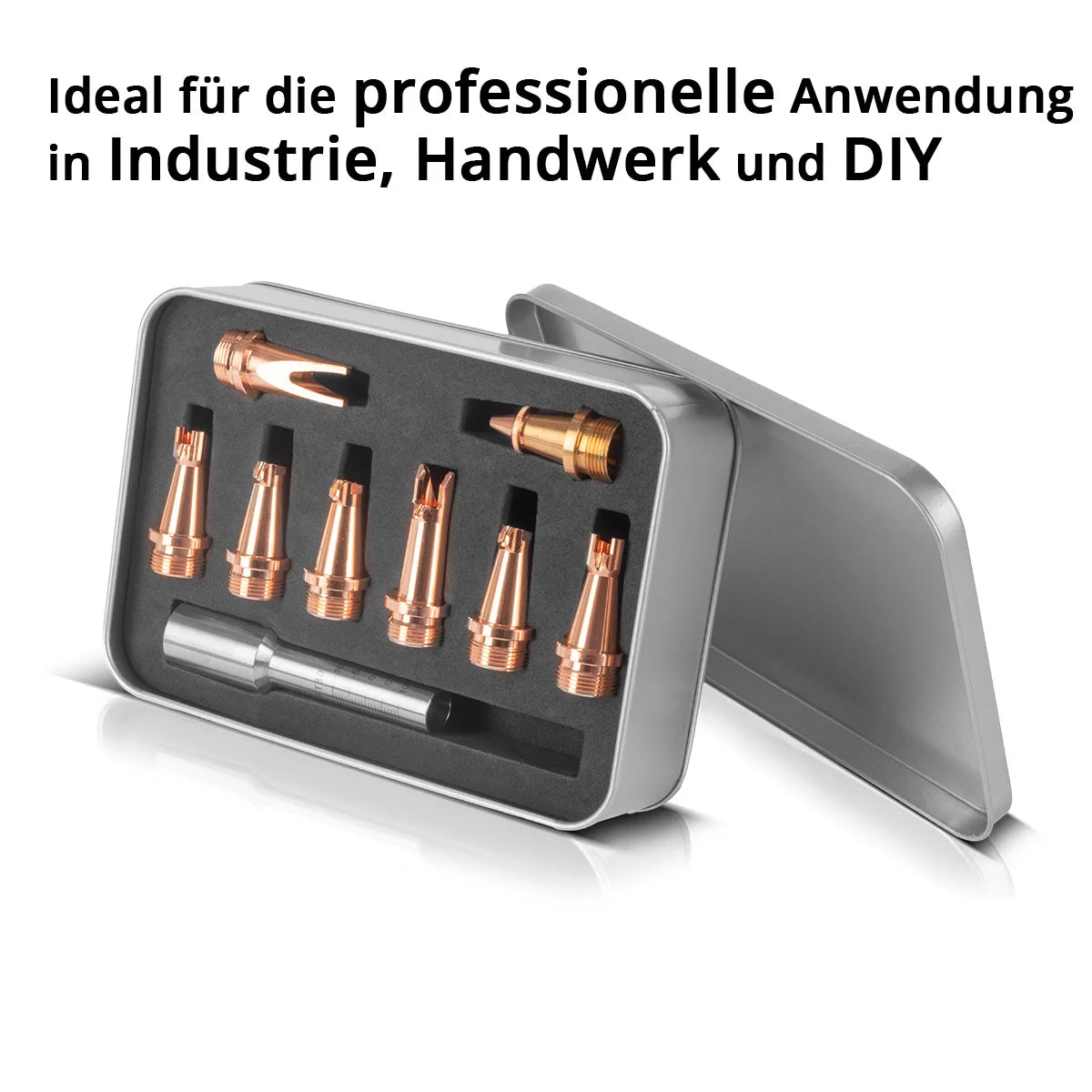 STAHLWERK Set di ugelli laser da 9 accessori professionali per torcia per saldatura laser SUP 23T | Accessori per saldatrici laser con 7 ugelli di saldatura, 1 ugello da taglio e 1 portaugello inclusa scatola di protezione