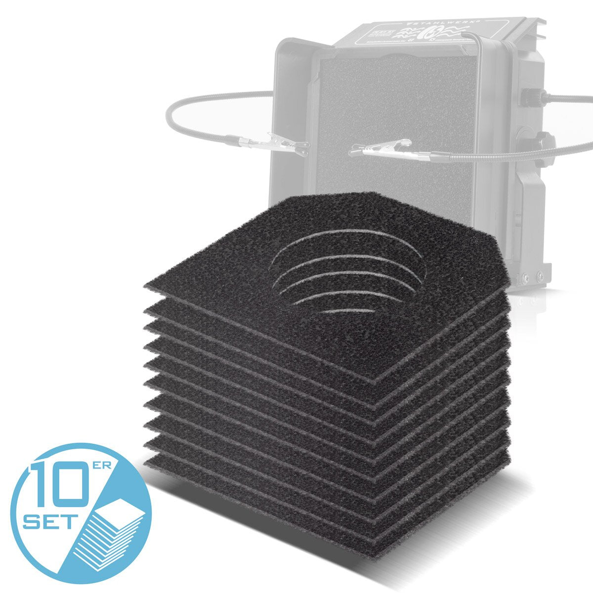 STAHLWERK Aktivkohlefilter Rückseite 10er Set für Dunstabzug FE-27 ST Ersatzfilter | Luftfilter | Partikelfilter für Absauganlage | Rauchabsorber | Rauchabzug | Lötabsaugung