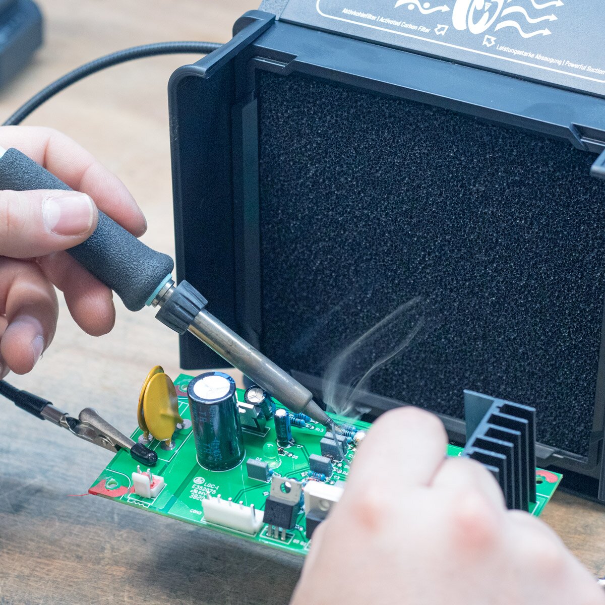 Steelworks Soldering Suction Fe-27 St con un extractor de filtro de 2 veces | Ingesta de humo | Sistema de succión | Absorbente de humo | Extracción de humo para succión y filtrado de humo, gases y vapor