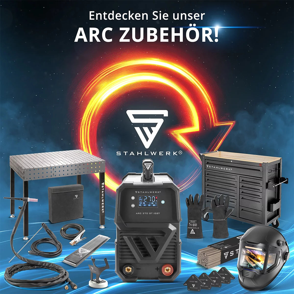 ماكينة لحام كهربائي STAHLWERK ARC 200 MD DC MMA، ماكينة لحام يدوية، رافعة TIG | قابل للتعديل بلا حدود | صحيح 200 أمبير | مدمج للغاية وخفيف | بداية ساخنة، مانعة للالتصاق، تبريد ذكي | تقنية اي جي بي تي